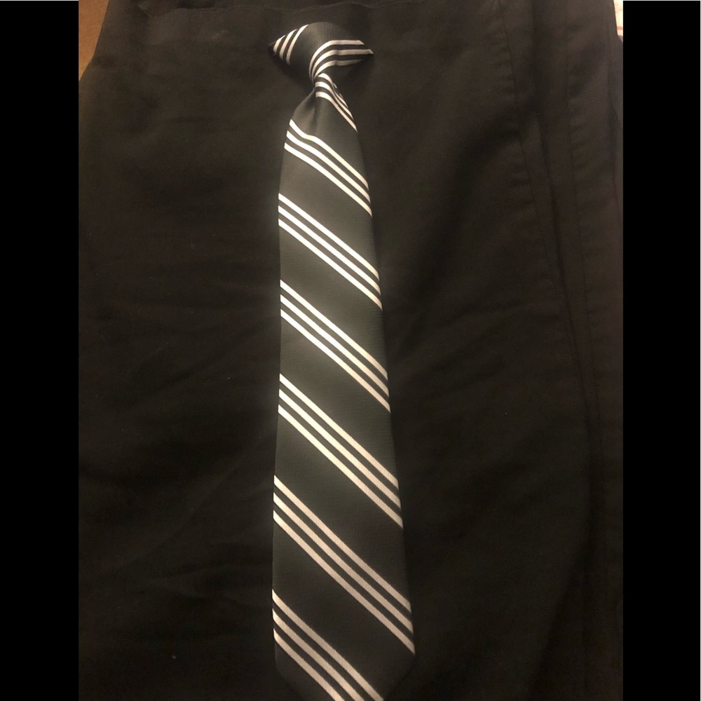 Striped clip on tie